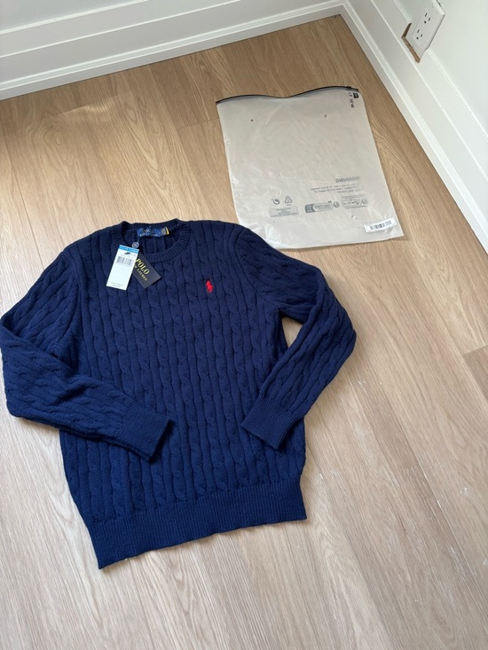 Ralph Lauren Other - Ralph Lauren Navy Cable-Knit Crewneck Sweater with Red Pony